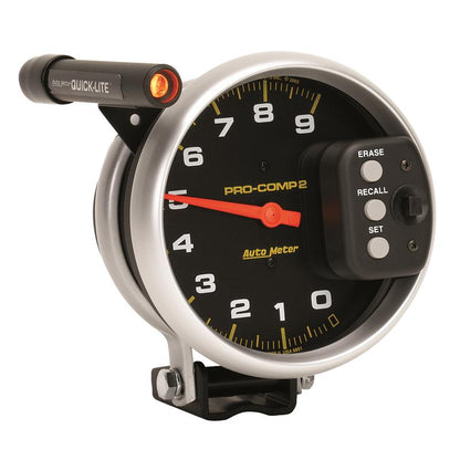 AutoMeter Gauge Tach 5in. 9K RPM Pedestal W/ Quick Lite & Peak Memory Pro-Comp