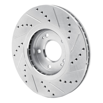 R1 Concepts R1 04-11 Hyundai AZERA Front Left Drilled & Slotted Silver Brake Rotor