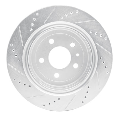 R1 Concepts R1 16-24 Cadillac ATS Rear Right Drilled & Slotted Silver Brake Rotor
