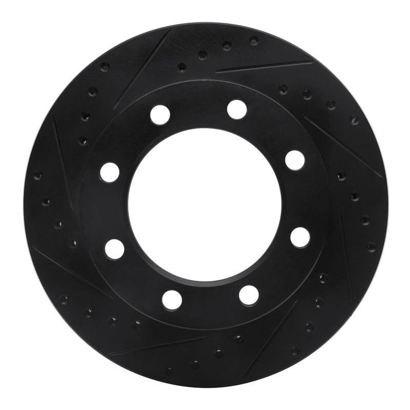 R1 Concepts R1 76-79 Ford F-250 4WD (Excl Super Duty) Front Left Drilled & Slotted Black Brake Rotor