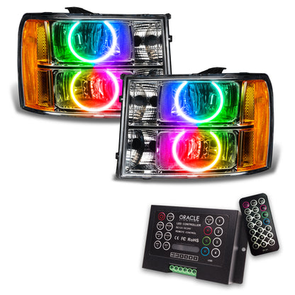 ORACLE Lighting Oracle 07-13 GMC Sierra SMD HL - Round Ring Design - ColorSHIFT w/ 2.0 Controller