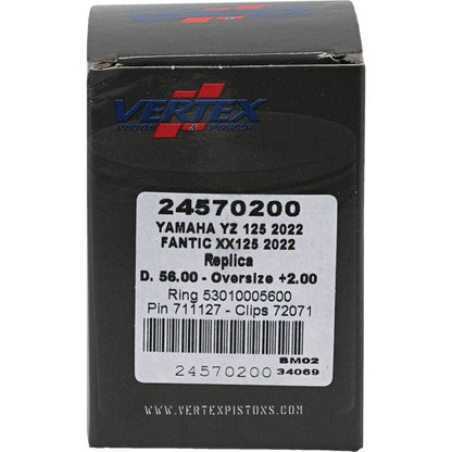 Vertex Pistons Vertex Piston 2023 Fantic Motor XE 125 125cc +2.00mm Oversized Cast Replica Piston Kit