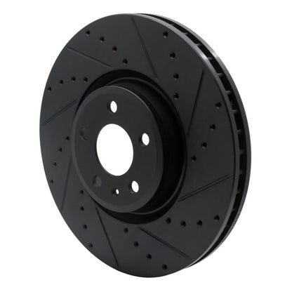 R1 Concepts R1 2018-2025 Audi S5 Front Right Drilled & Slotted Black Brake Rotor