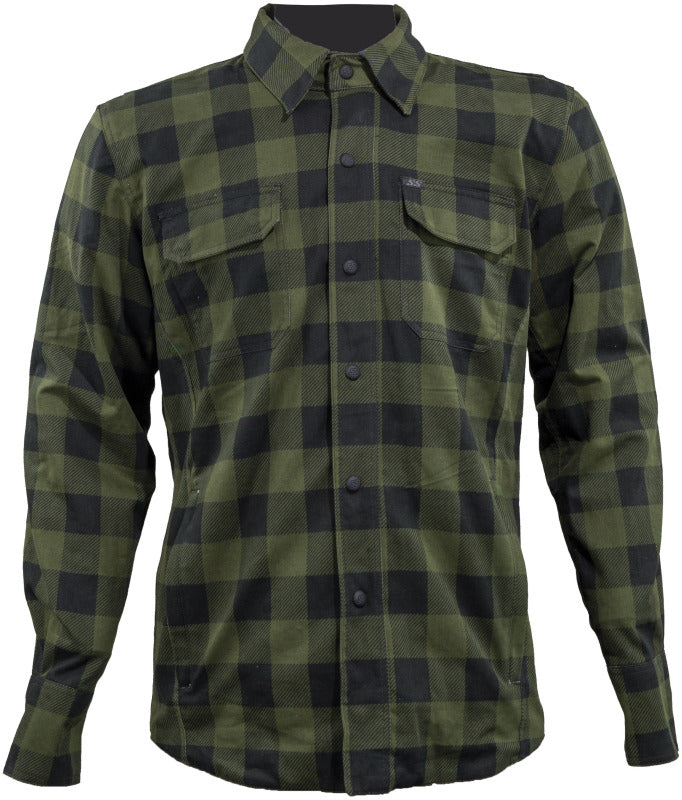 Speed and Strength True Grit Armored Motoshirt Olive/Black - Medium