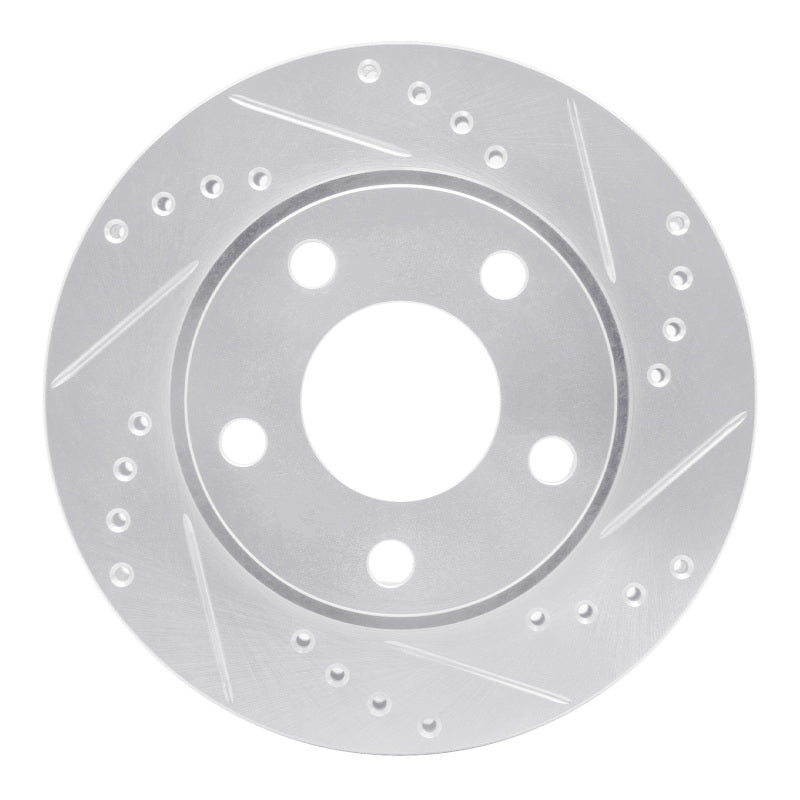R1 Concepts R1 00-02 Audi S4 Rear Right Drilled & Slotted Silver Brake Rotor