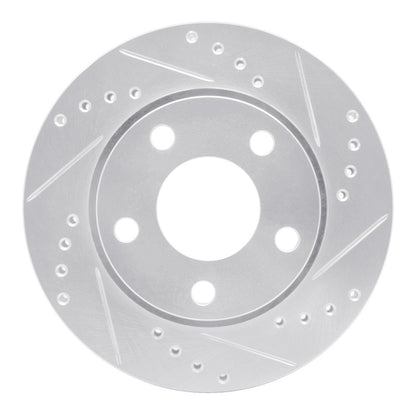 R1 Concepts R1 00-02 Audi S4 Rear Right Drilled & Slotted Silver Brake Rotor