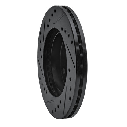 R1 Concepts R1 90-01 Ford Escort Front Right Drilled & Slotted Black Brake Rotor