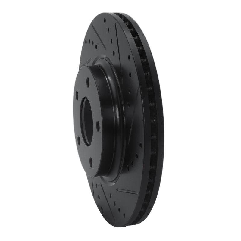 R1 Concepts R1 02-06 Infiniti I35 Front Right Drilled & Slotted Black Brake Rotor