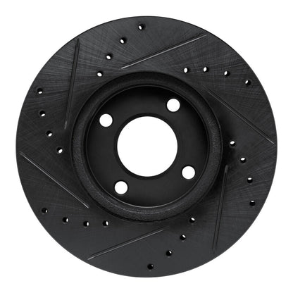 R1 Concepts R1 17-25 Nissan Versa Front Right Drilled & Slotted Black Brake Rotor