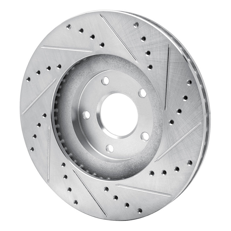 R1 Concepts R1 03-05 Nissan Murano Front Left Drilled & Slotted Silver Brake Rotor