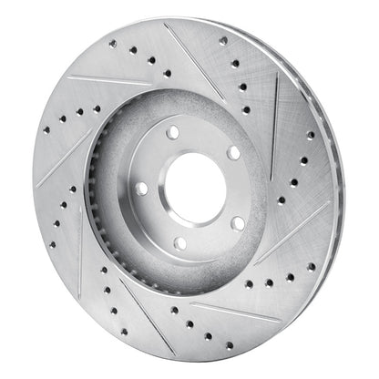R1 Concepts R1 03-05 Nissan Murano Front Left Drilled & Slotted Silver Brake Rotor