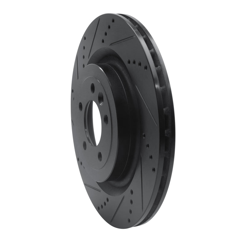 R1 Concepts R1 2013-2025 Land Rover Defender 110 Rear Left Drilled & Slotted Black Brake Rotor