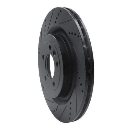 R1 Concepts R1 2013-2025 Land Rover Defender 110 Rear Left Drilled & Slotted Black Brake Rotor
