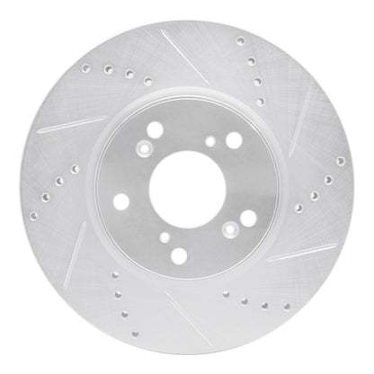 R1 Concepts R1 13-25 Honda Accord Coupe Front Right Drilled & Slotted Silver Brake Rotor