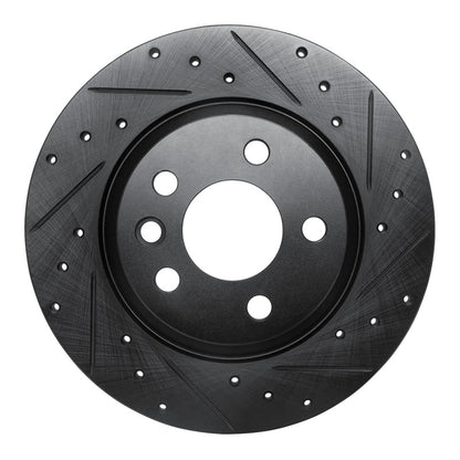 R1 Concepts R1 2001-2003 Volkswagen EuroVan Rear Right Drilled & Slotted Black Brake Rotor