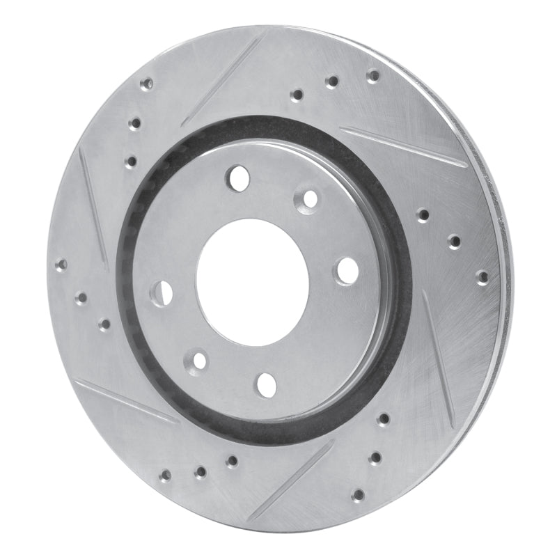 R1 Concepts R1 89-91 Peugeot 405 Front Left Drilled & Slotted Silver Brake Rotor
