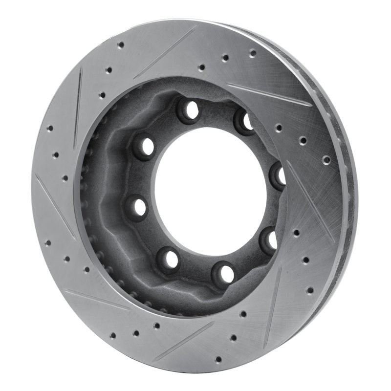 R1 Concepts R1 77-93 Chevrolet V30 & V3500 Pickup Front Right Drilled & Slotted Silver Brake Rotor