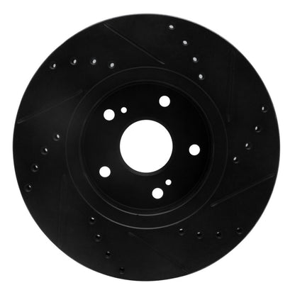 R1 Concepts R1 10-13 Suzuki Kizashi Front Left Drilled & Slotted Black Brake Rotor