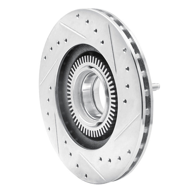 R1 Concepts R1 93-94 Ford Explorer Front Left Drilled & Slotted Silver Brake Rotor