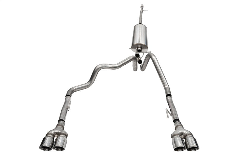 CORSA Performance Corsa 2019-2025 GMC Sierra 1500 Cat-Back Dual Rear Exit with Twin 4in Polished Pro-Series Tips