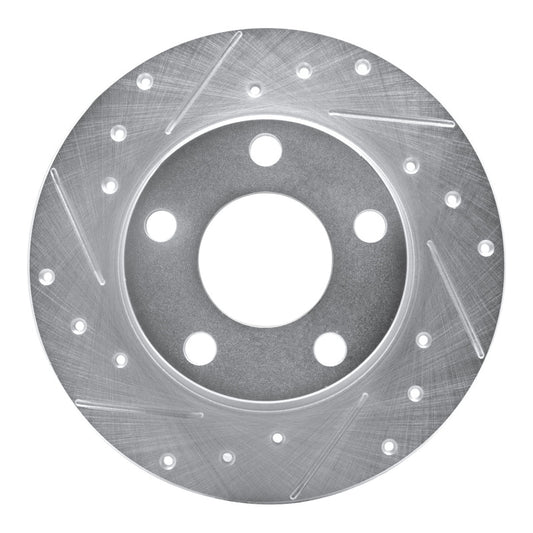 R1 Concepts R1 99-05 Audi A6 Quattro Rear Left Drilled & Slotted Silver Brake Rotor