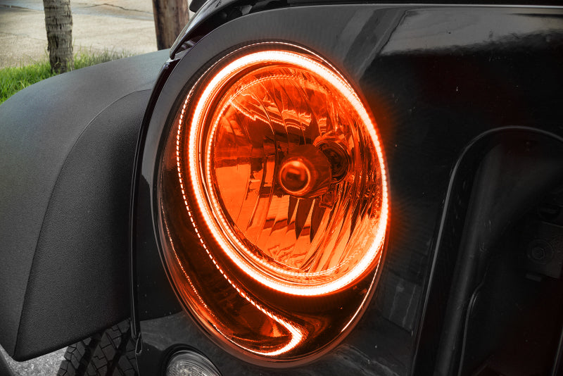ORACLE Lighting Oracle 07-17 Jeep Wrangler Surface Mount LED Headlight Halo Kit - Amber