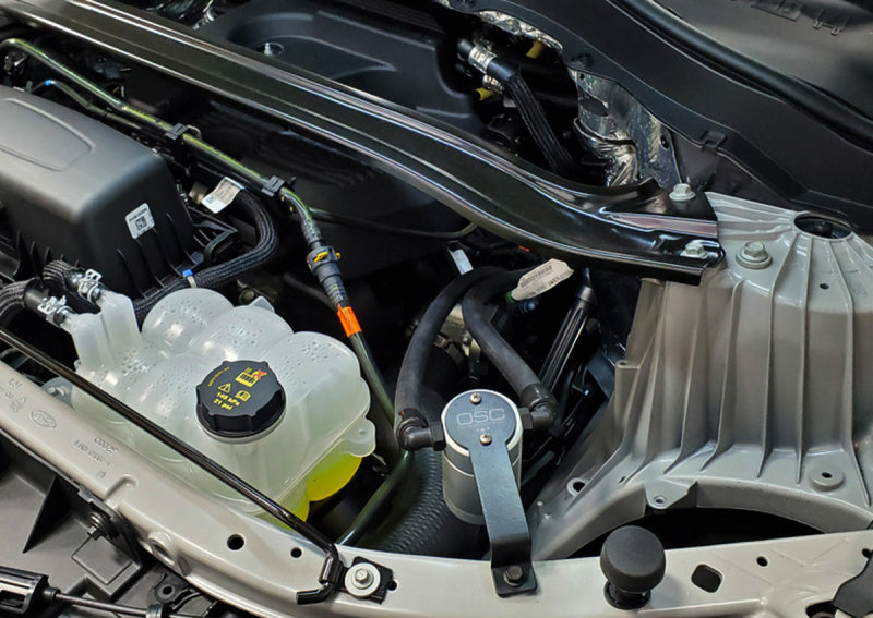 J&L 2020-2024 Ford Explorer 2.3L EcoBoost Driver Side Oil Separator 3.0 - Clear Anodized