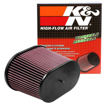 K&N Engineering K&N Universal Air Filter - Oval Straight - 3.688in Flange ID x 10.25in Base O/S Length x 7.875in H