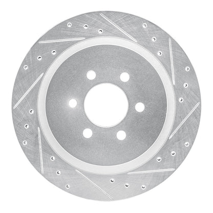 R1 Concepts R1 92-02 Dodge Viper Rear Right Drilled & Slotted Silver Brake Rotor