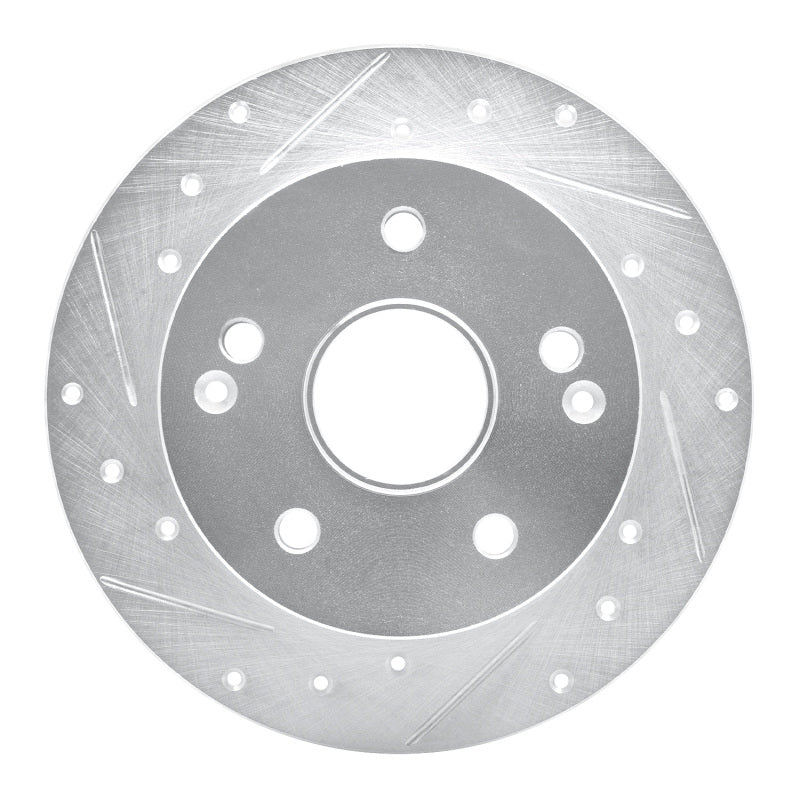 R1 Concepts R1 96-98 Acura TL Rear Left Drilled & Slotted Silver Brake Rotor