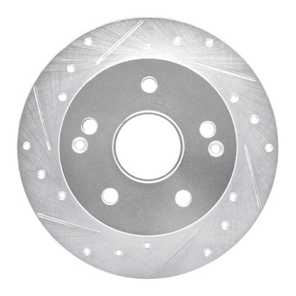 R1 Concepts R1 96-98 Acura TL Rear Left Drilled & Slotted Silver Brake Rotor
