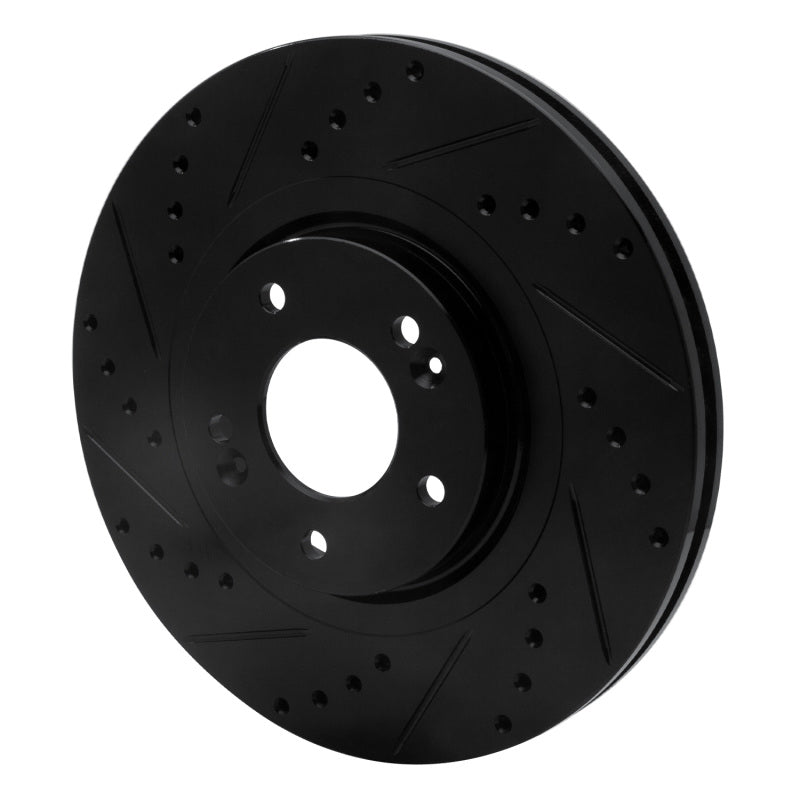 R1 Concepts R1 13-20 Hyundai Santa Fe Sport Front Left Drilled & Slotted Black Brake Rotor
