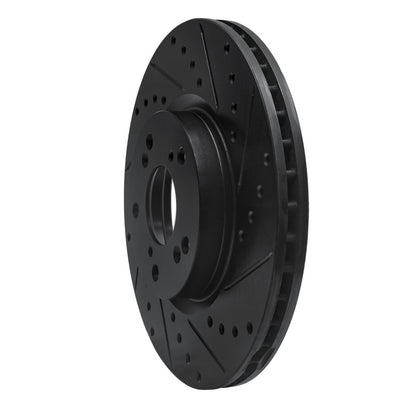 R1 Concepts R1 02-15 Acura ILX Front Right Drilled & Slotted Black Brake Rotor