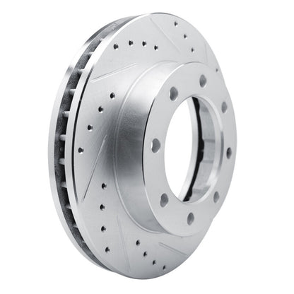 R1 Concepts R1 77-00 Chevrolet V30 & V3500 Pickup Front Right Drilled & Slotted Silver Brake Rotor