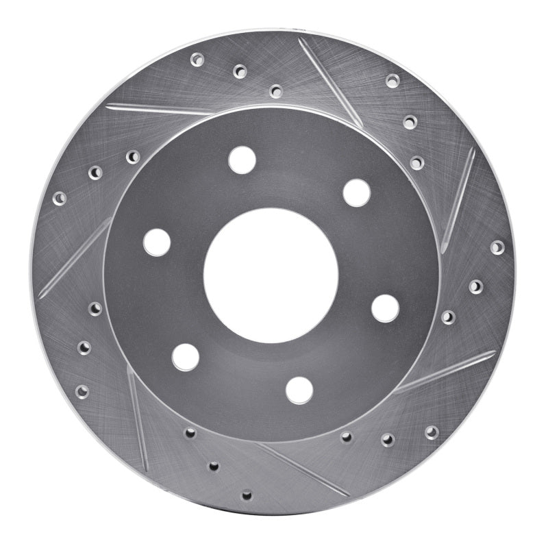 R1 Concepts R1 88-91 Chevrolet K1500 Front Right Drilled & Slotted Silver Brake Rotor
