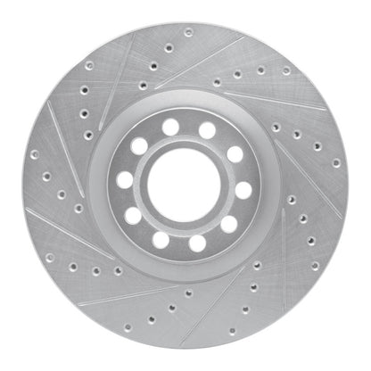 R1 Concepts R1 99-04 Audi A6 Quattro Front Left Drilled & Slotted Silver Brake Rotor