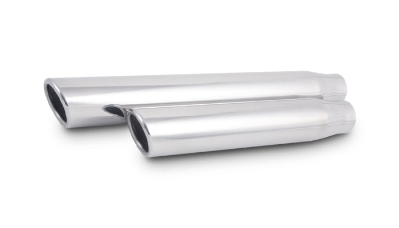 Vibrant 3in Round SS Truck/SUV Exh Tip (Single wall Angle Cut Rolled Edge) - 2.5in inlet 11in long