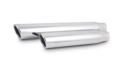 Vibrant 3in Round SS Truck/SUV Exh Tip (Single wall Angle Cut Rolled Edge) - 2.5in inlet 11in long