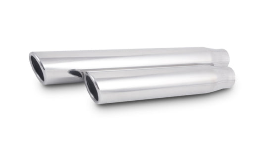 Vibrant 3in Round SS Truck/SUV Exh Tip (Single wall Angle Cut Rolled Edge) - 2.5in inlet 11in long