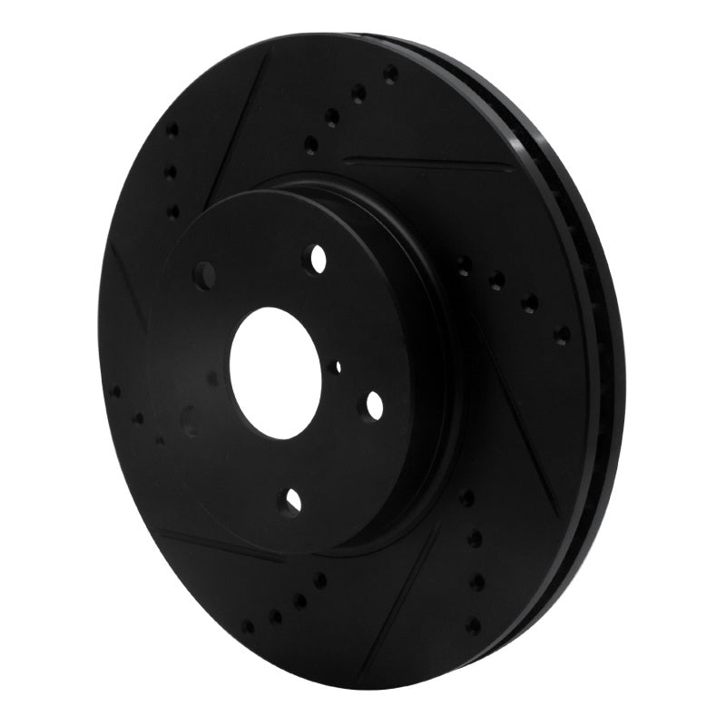 R1 Concepts R1 15-19 Subaru Legacy Front Left Drilled & Slotted Black Brake Rotor