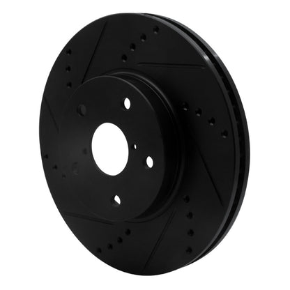R1 Concepts R1 15-19 Subaru Legacy Front Left Drilled & Slotted Black Brake Rotor