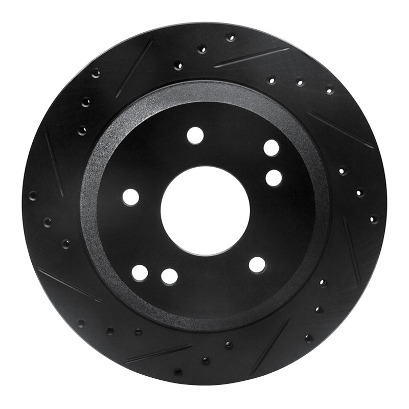 R1 Concepts R1 88-96 Chevrolet Corvette Rear Left Drilled & Slotted Black Brake Rotor