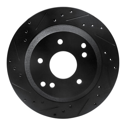 R1 Concepts R1 88-96 Chevrolet Corvette Rear Left Drilled & Slotted Black Brake Rotor