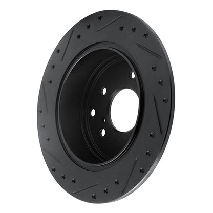 R1 Concepts R1 90-96 Infiniti Q45 Rear Right Drilled & Slotted Black Brake Rotor