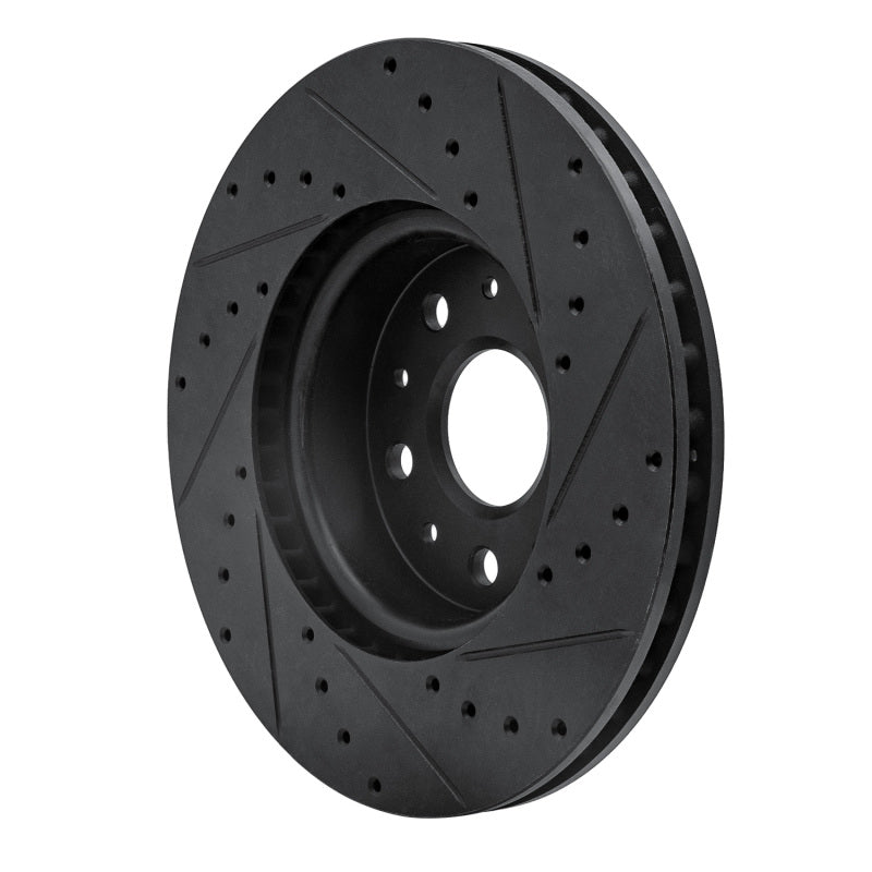 R1 Concepts R1 16-25 Cadillac CT5 Front Left Drilled & Slotted Black Brake Rotor