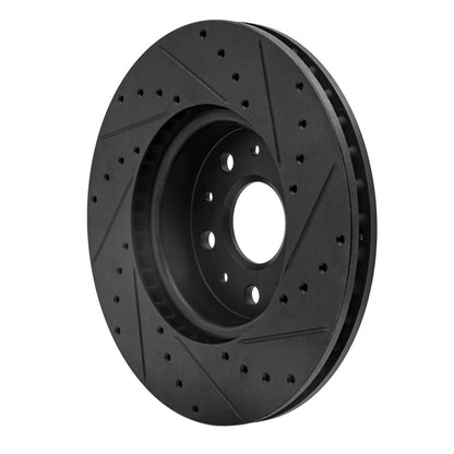 R1 Concepts R1 16-25 Cadillac CT5 Front Left Drilled & Slotted Black Brake Rotor