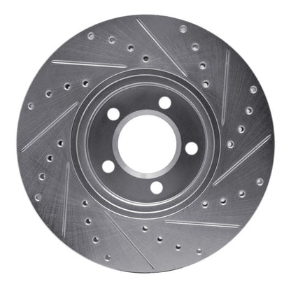 R1 Concepts R1 00-06 Ford Thunderbird Front Left Drilled & Slotted Silver Brake Rotor