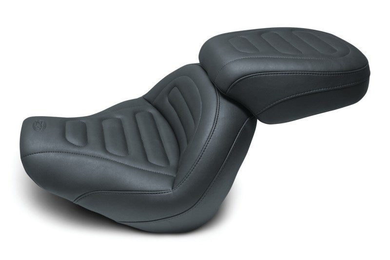 Mustang Motorcycle Mustang 18-21 Harley Fat Bob Standard Touring Solo Seat Trapezoid- Black
