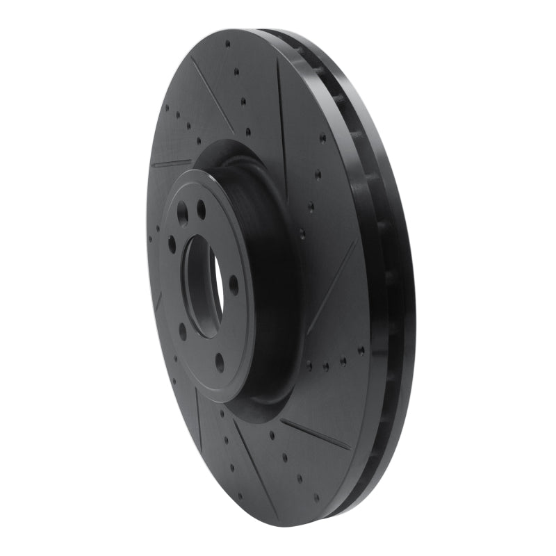 R1 Concepts R1 18-25 Land Rover Range Rover Front Right Drilled & Slotted Black Brake Rotor
