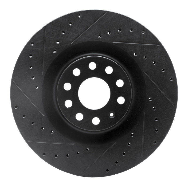 R1 Concepts R1 06-13 Audi S3 (Mexico) Front Left Drilled & Slotted Black Brake Rotor